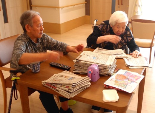 窓ふきの準備中です＊＊桔梗ユニット＊＊